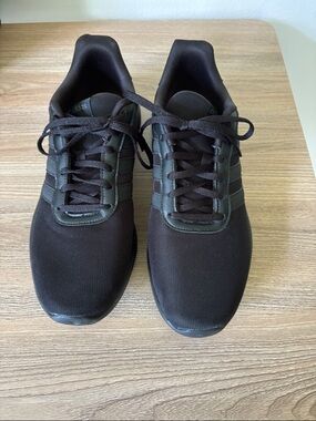 adidas Black and Dark Green Low-Top Lace-Up Sneakers